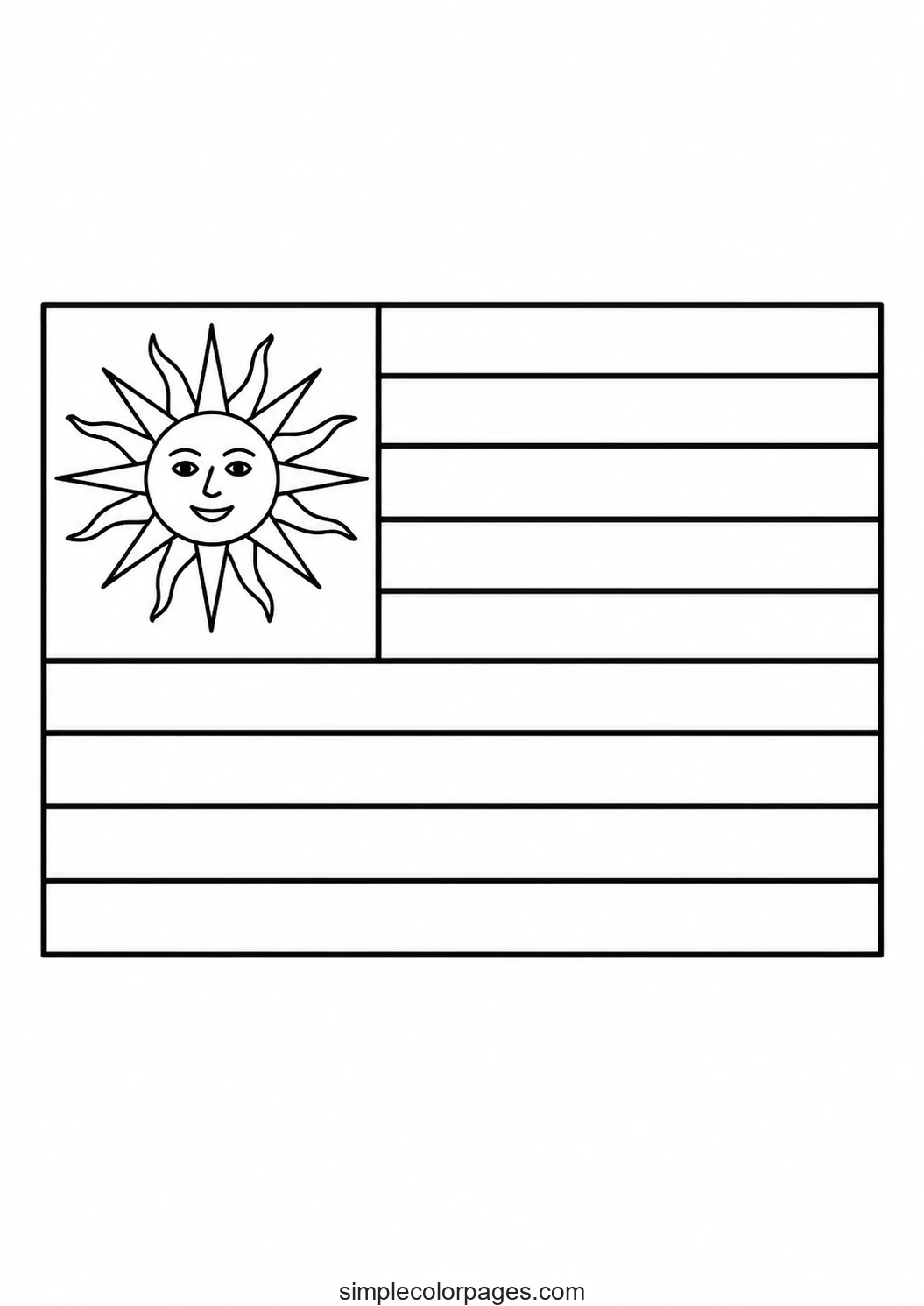 Preview of Uruguay Flag Coloring Page