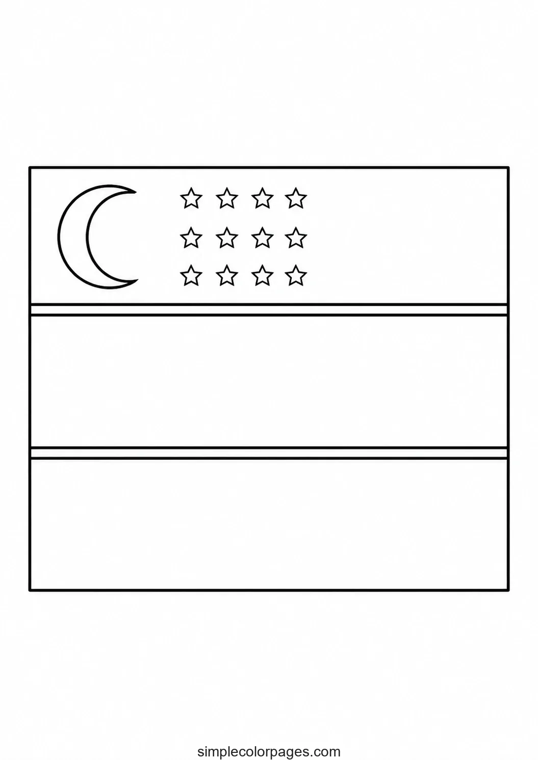 Preview of Uzbekistan Flag Coloring Page