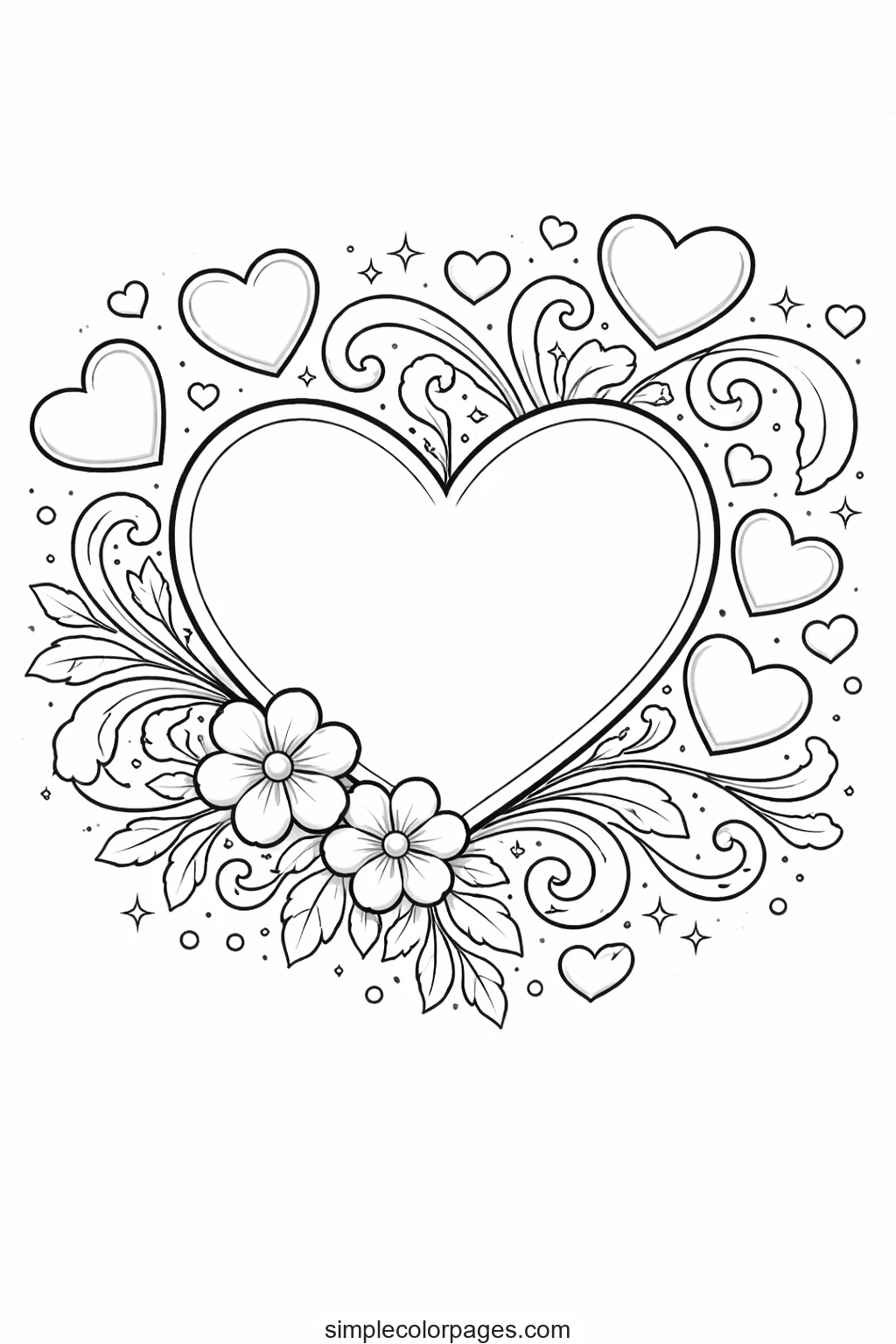 Preview of Valentine's Heart Coloring Page