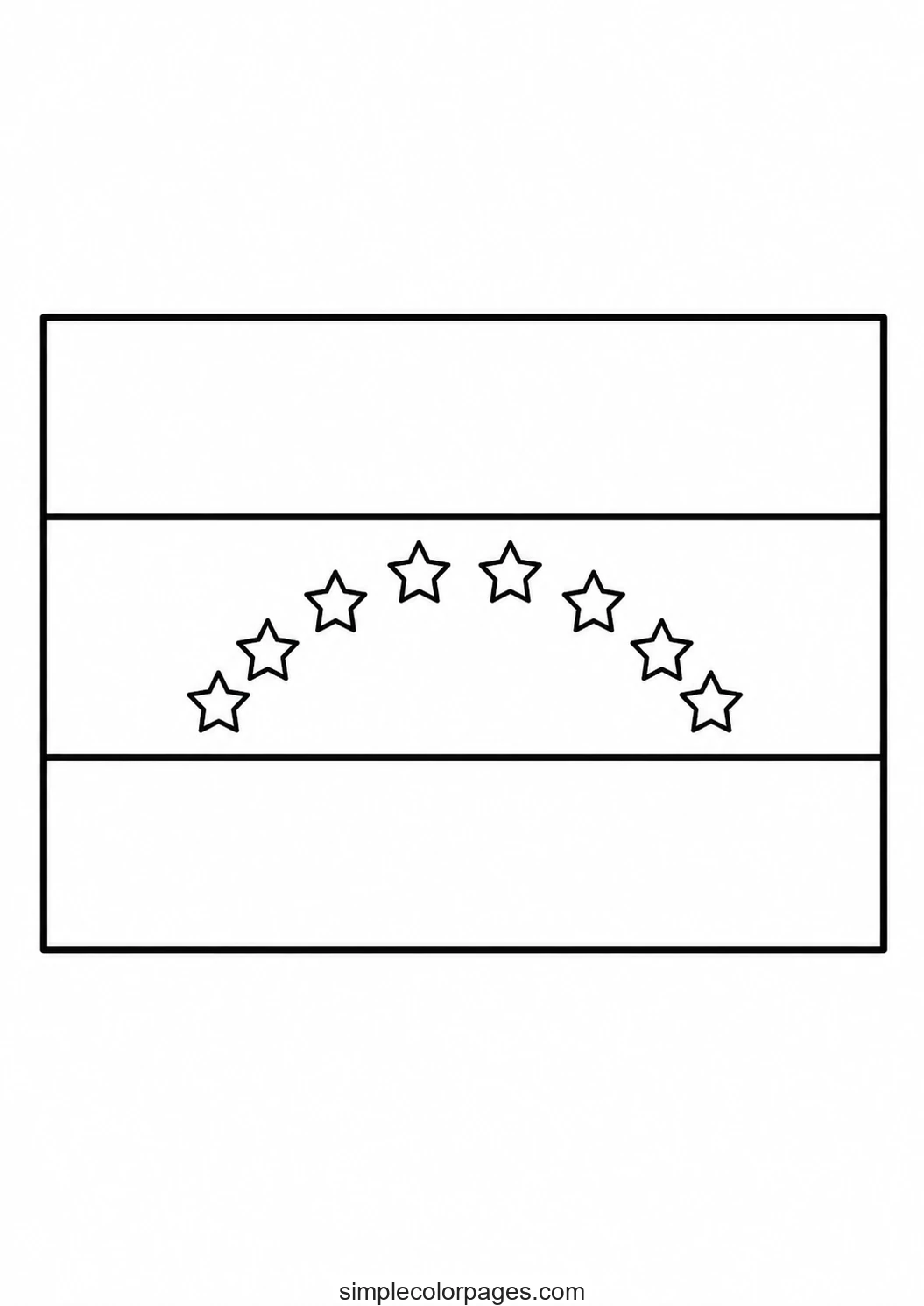 Preview of Venezuela Flag Coloring Page