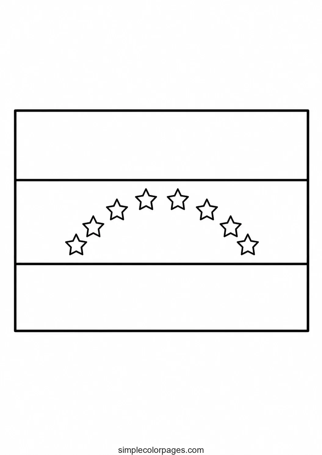 Preview of Venezuela Flag Coloring Page