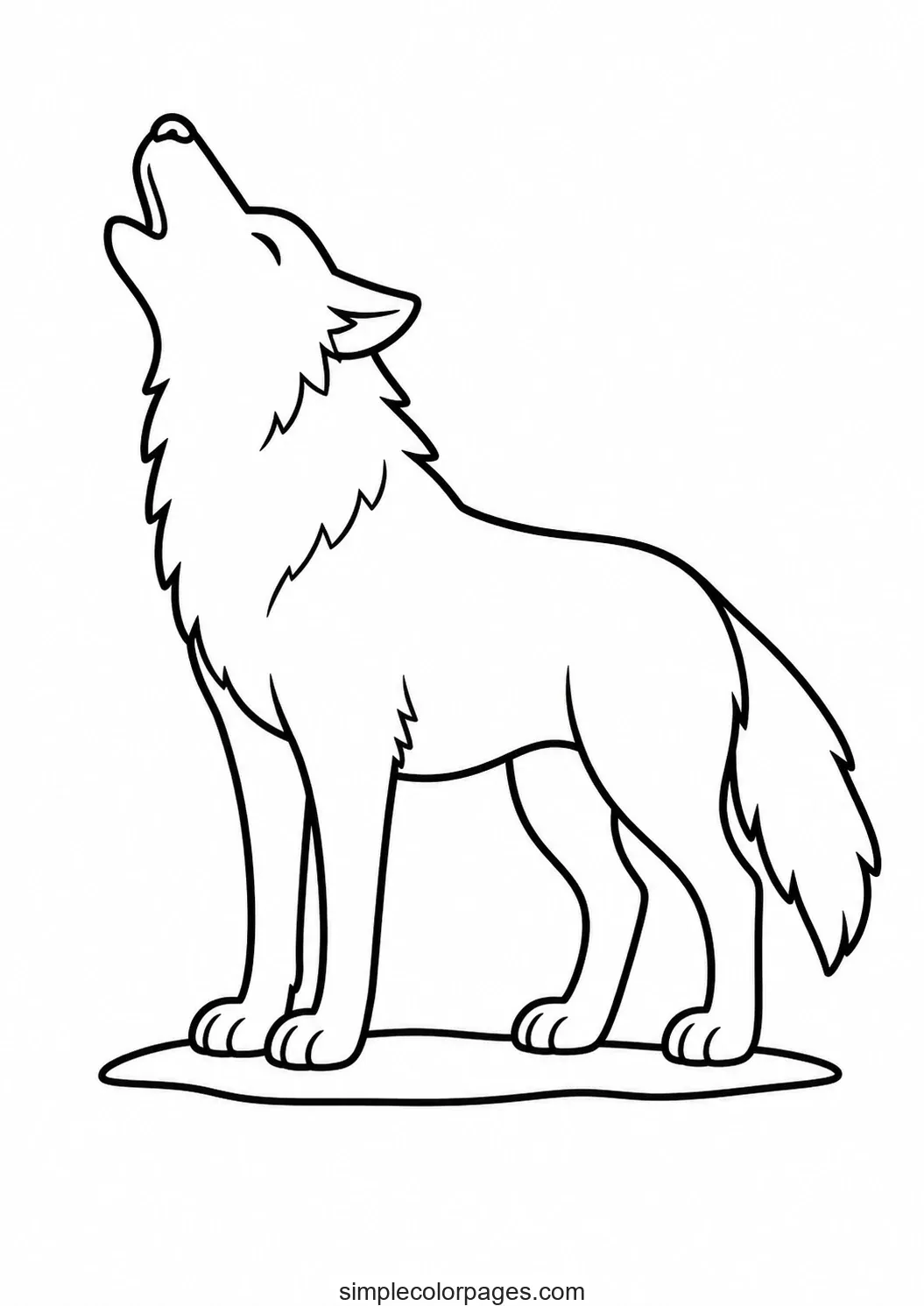 Preview of Wolf Howling Coloring Page